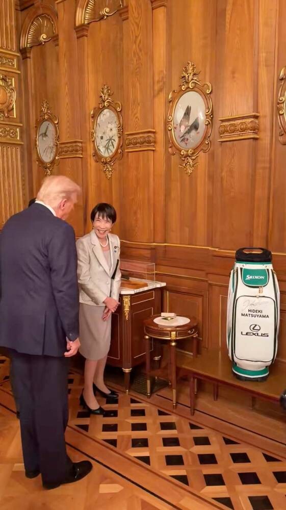 Takaichi gifts Trump golf items of late Abe